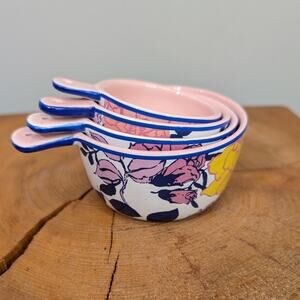 Margot Elena Happy Home Autumn Floral Nested Ceramic Measuring Cups Baker Gift